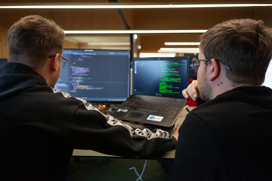 team discussing code